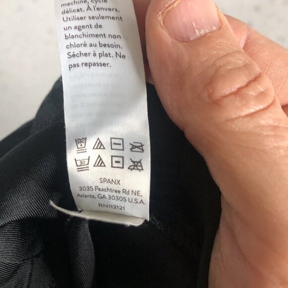 Spanx Leggings Womens Medium Black Shiny Stretch Fitted Pull On Versatile - Picture 9 of 16